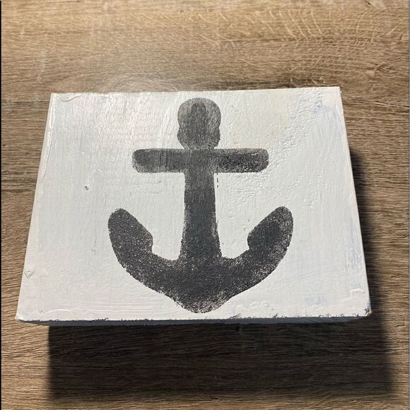 Home Decor ⚓️- wood Anchor 2 sides blue and black - Picture 4 of 5